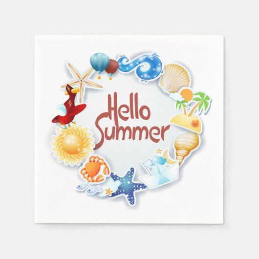 こんにちは スタンダードカクテルナプキン (正面)