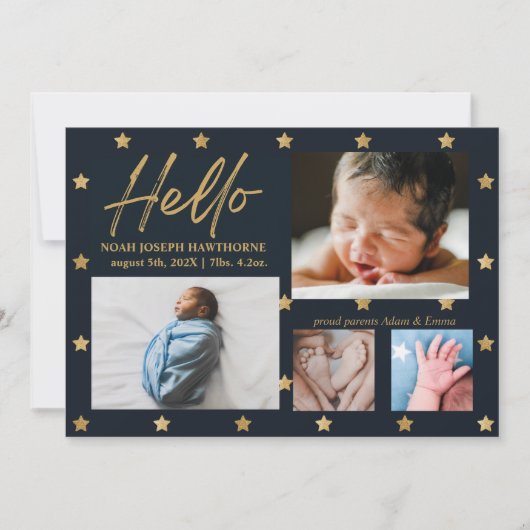 "こんにちは"スター海軍シック4写真ベビー発表 シーズンカード (正面)