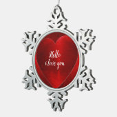 こんにちは スノーフレークピューターオーナメント (右)