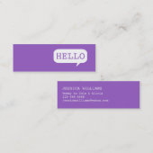 "こんにちは"スピーチの泡 コーリングカード (正面/裏面)