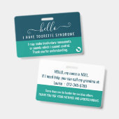 こんにちは、トゥレット症候群の障害者です バッジ (正面＆裏面)