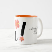 こんにちは! ハイビスカスのマグ ツートーンマグカップ (正面右)