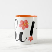 こんにちは! ハイビスカスのマグ ツートーンマグカップ (中央)