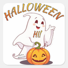 こんにちは!ハロウィン スクエアシール