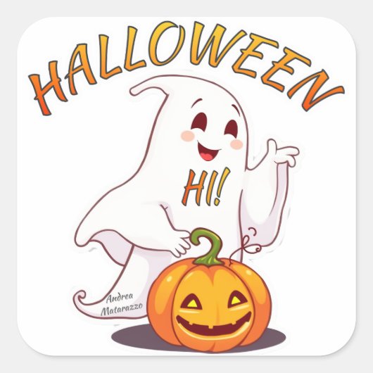 こんにちは!ハロウィン スクエアシール (正面)