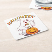 こんにちは!ハロウィン スクエアペーパーコースター (アングル)