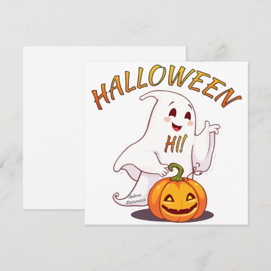 こんにちは!ハロウィン 招待状 (正面/裏面)