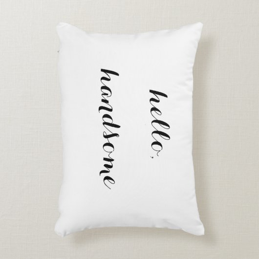 "こんにちは、ハンサムな"装飾的な枕 アクセントクッション (正面(垂直))