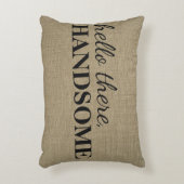 こんにちは、ハンサム |リネンのテクスチャのスロー アクセントクッション (正面(垂直))