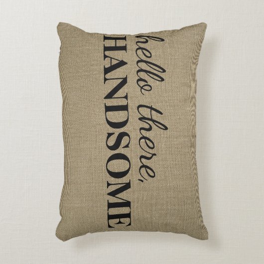 こんにちは、ハンサム |リネンのテクスチャのスロー アクセントクッション (正面(垂直))