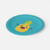 こんにちは！パイナップルイラストレーション ペーパープレート (アングル)