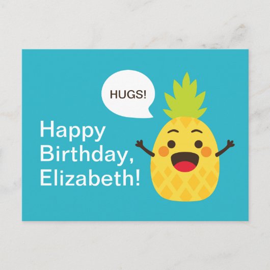 こんにちは！パイナップルイラストレーション ポストカード (正面)