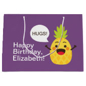 こんにちは！パイナップルイラストレーション ラージペーパーバッグ (正面)