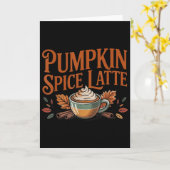 こんにちは、パンプキンラテの季節到来!コーヒーラブ、秋の季節が始まった カード (黄色い花)