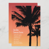 こんにちは ビーチの花嫁お別れパーティー 招待状 (正面/裏面)