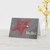 こんにちは! ビーチのStafishの砂の自然さようなら! カード (黄色い花)