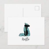 "こんにちは"フォークキツネポストカードトラベルワールドUSA シーズンポストカード (正面/裏面)