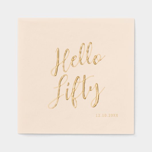 こんにちは フォーティー フィフティー エイジ バースデー 箔ナプキン (正面)