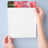こんにちは!フライヤー紙 ピンクチューリップの花 春 チラシ (手)