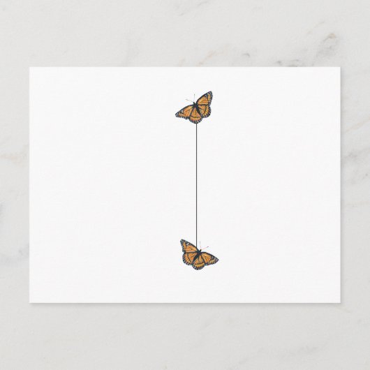 こんにちは フレンド モナーク バタフライ ブランク ポストカード (裏面)