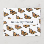 こんにちは フレンド モナーク バタフライ ブランク ポストカード (正面)