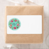 こんにちは！ フローラル リース ヴィンテージ カントリー アドレス ラベル (インサイチュ)