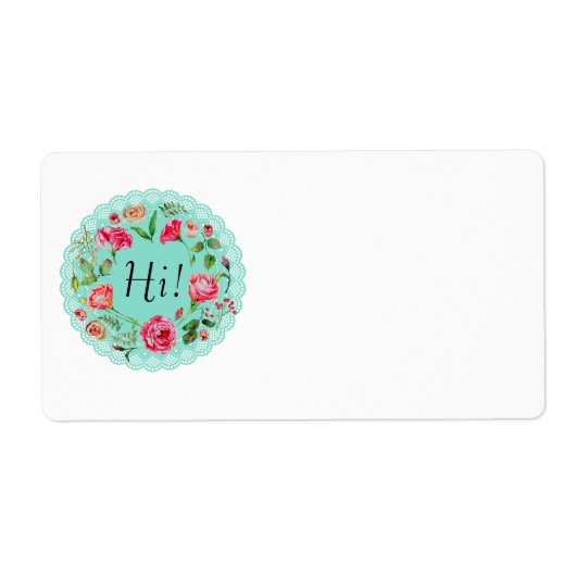 こんにちは！ フローラル リース ヴィンテージ カントリー アドレス ラベル (正面)