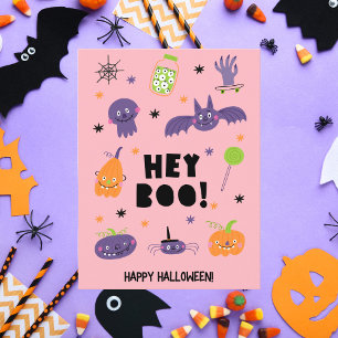 こんにちは、ブーちゃん!かわいいハロウィンのキャラクター シーズンカード
