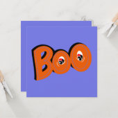 こんにちは、ブー！怖がらせちゃった？ タイポグラフィー・ドローイング・アート カード (正面/裏面インサイチュ)