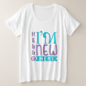 こんにちは プラスサイズTシャツ (デザイン正面)