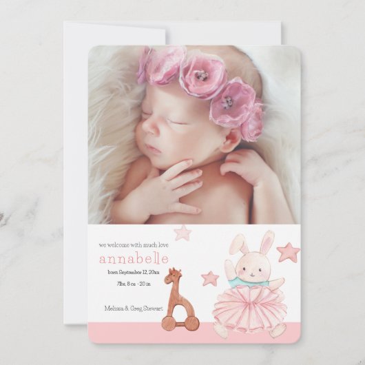 こんにちは プレシャス フォト 出生発表 招待状 (正面)