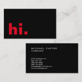 こんにちは.プレーンエレガントブラックトレンディーこんにちは 名刺 (正面/裏面)