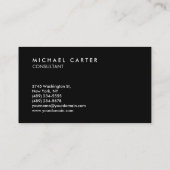 こんにちは.プレーンエレガントブラックトレンディーこんにちは 名刺 (裏面)