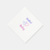 こんにちは ベイビー ピンク パープル ハート ネーム ウォーターカラー ボーホー スタンダードカクテルナプキン (角)