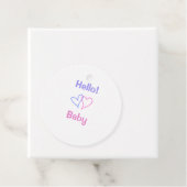 こんにちは ベイビー ピンク パープル ハート ネーム ウォーターカラー ボーホー フェイバータグ (インサイチュ)