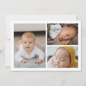 こんにちは、ベビー誕生のフォトコラージュアナウンス 案内状 (裏面)