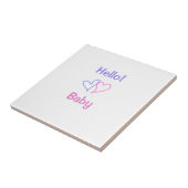 こんにちは ベビー ピンク パープル ハート 名前 水彩 ボヘミアン タイル (側面)