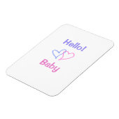 こんにちは ベビー ピンク パープル ハート 名前 水彩 ボヘミアン マグネット (左側)