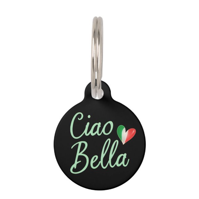 こんにちは ベラ イタリア国旗 ファン & マジカル デザイン ペット　ネームタグ (正面)
