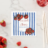 こんにちは、ベラ トマト ストライプ イタリアン ブライダル シャワー スタンダードカクテルナプキン (インサイチュ)