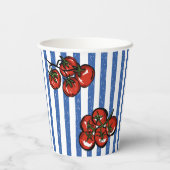 こんにちは ベラ トマト ストライプ イタリアン ブライダル シャワー 紙コップ (裏面)