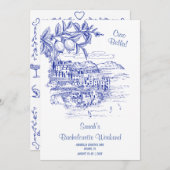 こんにちは、ベラ・バチェロレッテの旅程テンプレートです 招待状 (正面/裏面)