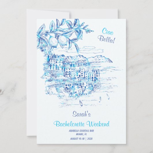 こんにちは、ベラ・バチェロレッテの旅程テンプレートです 招待状 (正面)