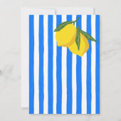 こんにちは ベラ ブルーストライプ レモン  ブライダルシャワー 招待状 (裏面)