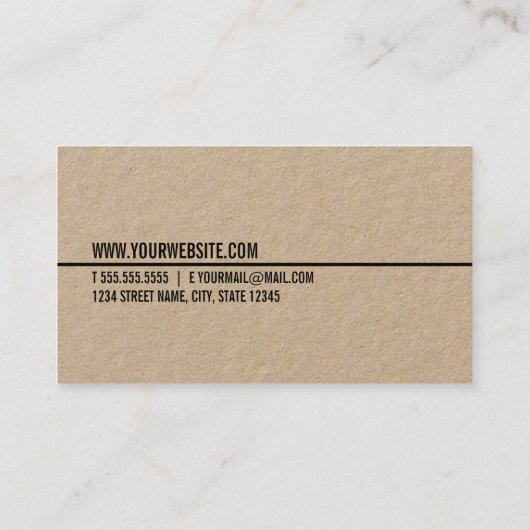 "こんにちは"ミニマルシンプルリストモダンクラフト紙 名刺 (裏面)