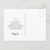 こんにちは – モダン誕生発表写真 ポストカード (裏面)