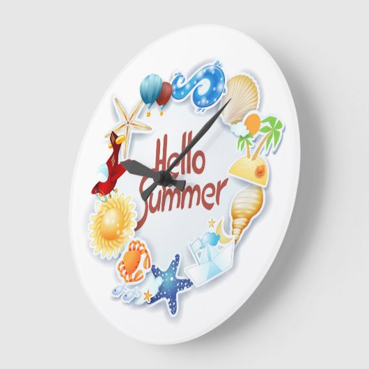 こんにちは ラージ壁時計 (傾斜)