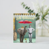 こんにちは、リタイアメント ヴィンテージ ストロングマン ポストカード (スタンド正面)