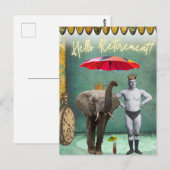 こんにちは、リタイアメント ヴィンテージ ストロングマン ポストカード (正面/裏面)