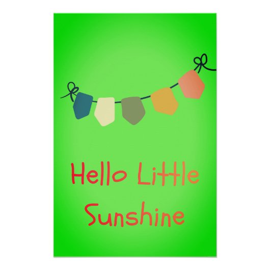 こんにちは リトルサンシャイン ぬいぐるみ壁アートプリント ポスター (正面)